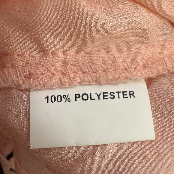 Two Sisters Crochet Overlay Midi Dress Women's 4 Pink Sheer High Neck Cocktail - Picture 13 of 14